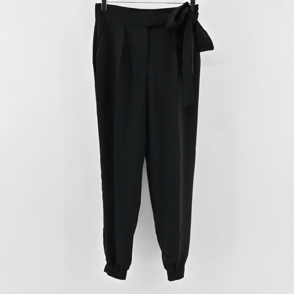 LK Bennett Womens Black Jogger Style Dress Pants Size 8‎ Tie Waist Quiet Luxury
